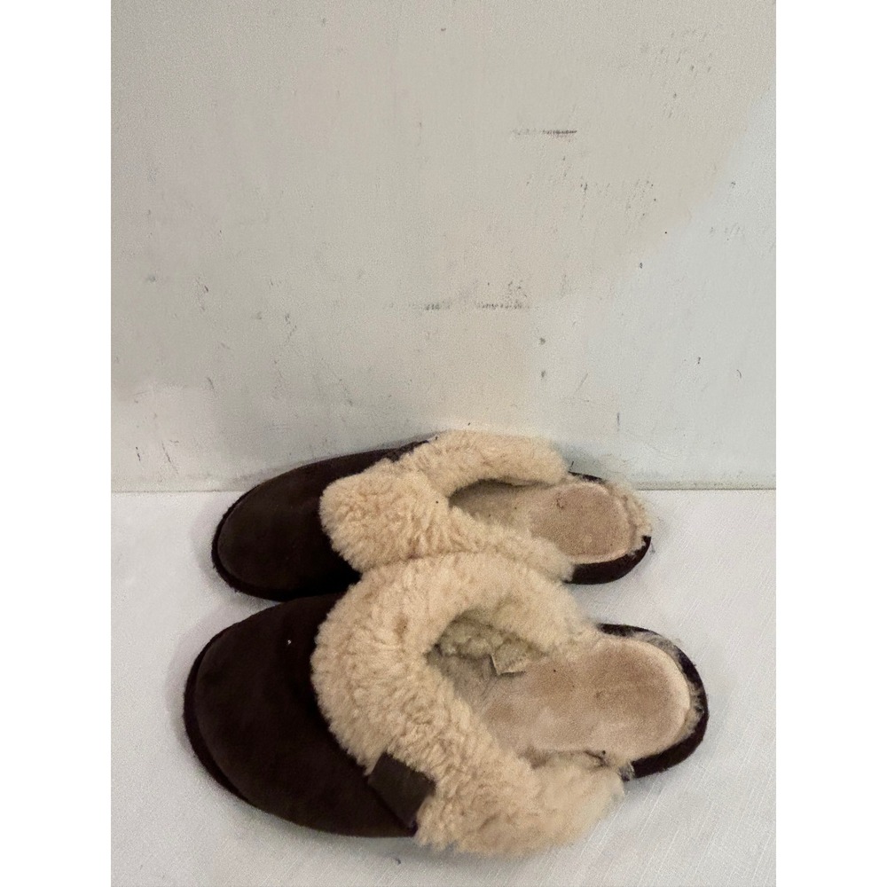 EMU Slippers Size 10 Brown Suede Shearling Scuff Slides Womens